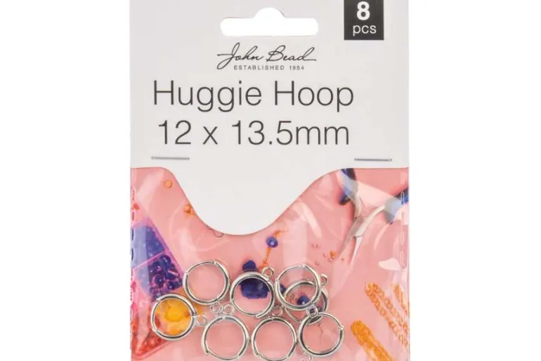 Gold Rectangular Huggie Hoop Earrings, 15×19.5mm, 4 Pieces