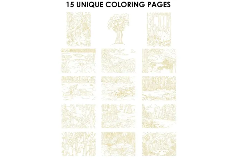 Grabie Watercolor Coloring Book – Forest