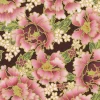 Graceful Cranes Large Floral on Plum with Gold Metallic Highlight