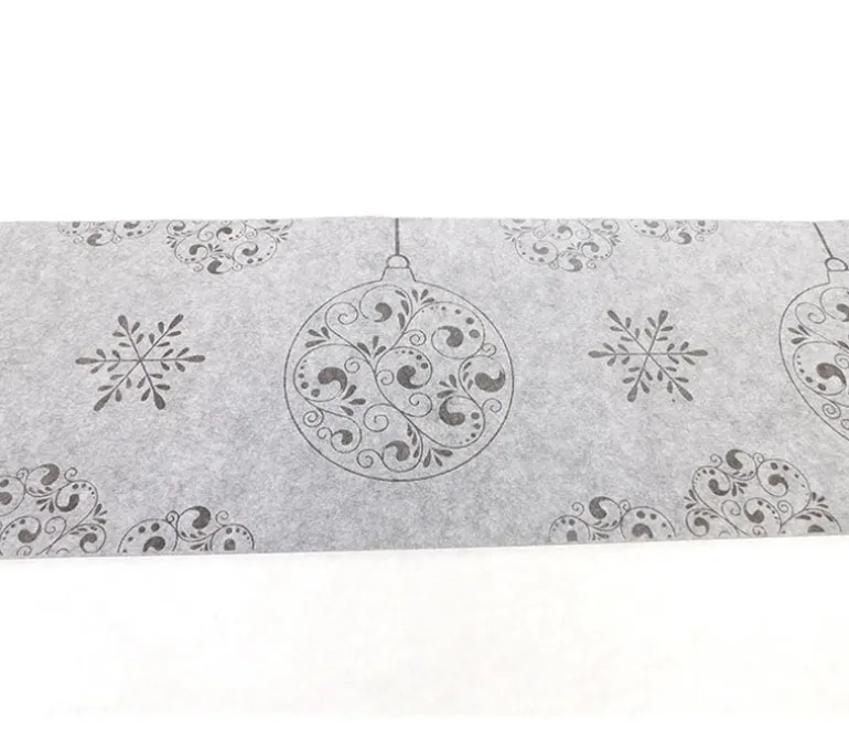 Grey/Ornaments Felt Table Runner – 47-inch