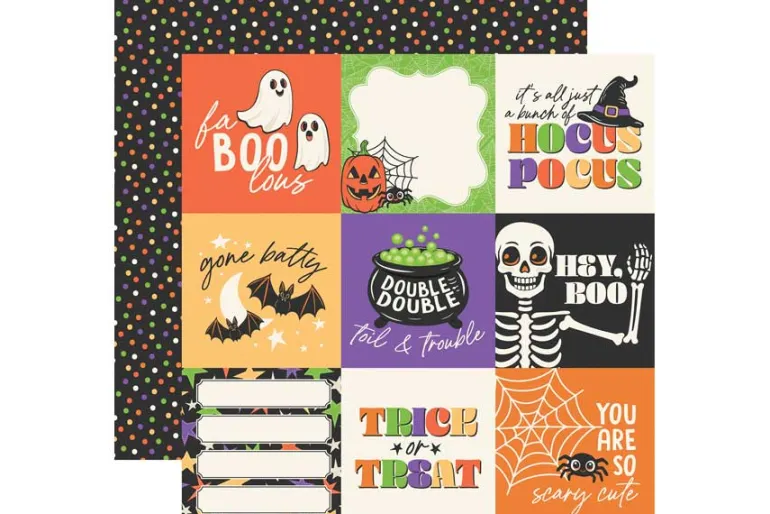 Halloween Parade Bone Chilling Faces 12×12 Patterned Paper