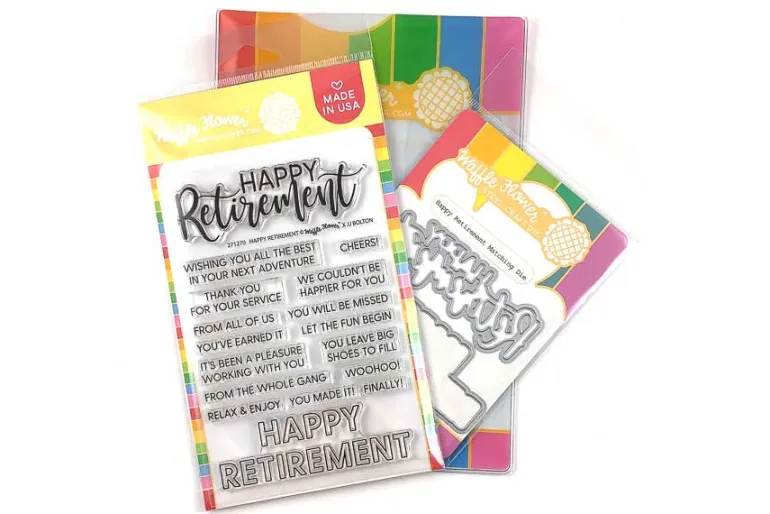 Happy Retirement Duo Combo Stamp & Die Set