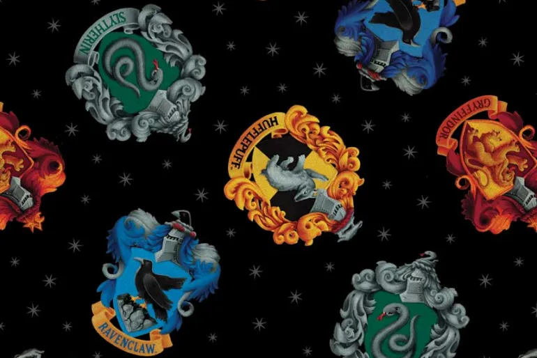 Harry Potter™ House Crests Tossed on Black