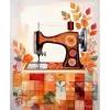 Harvest Bloom Sewing Machine Note Card
