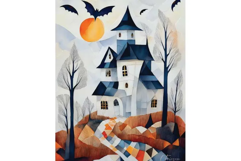 Harvest Bloom Sewing Machine Note Card
