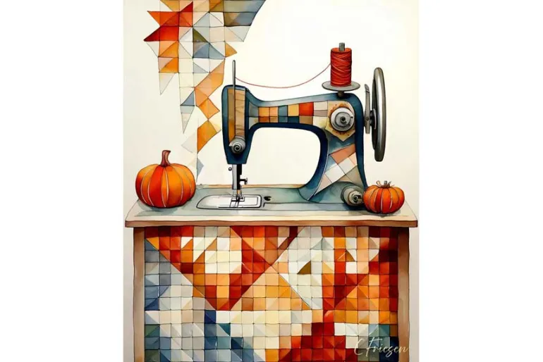 Harvest Dream Sewing Machine Note Card
