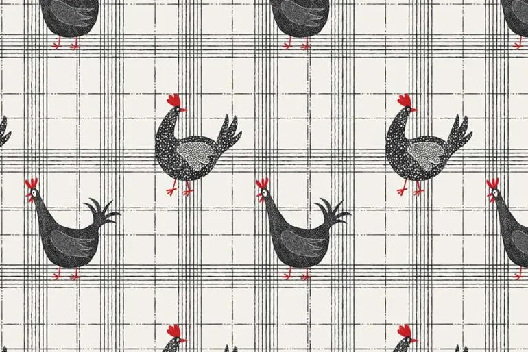 Hen House Chicken Trail on Off White