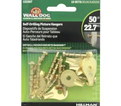 Hillman Walldog – 50# Wide Brass – 10 Piece