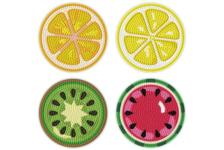 Hippy Brights Coasters Diamond Painting Kit 4pc