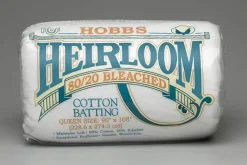 Hobbs Heirloom Batting – 80% Cotton/20% Polyester 90-inch x 108-inch – Bleached