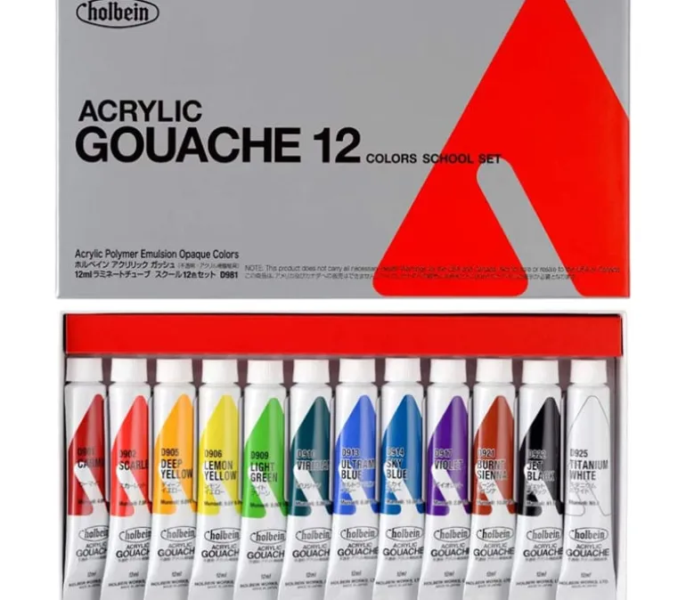 Holbein Acryla Gouache Set – School – 12 Piece