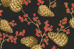 Holiday Flourish ForestGlen Garland Stripe Cream w/ Metallic Gold