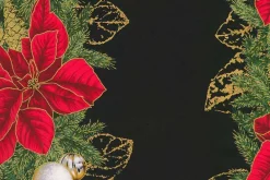 Holiday Flourish ForestGlen Garland Stripe Cream w/ Metallic Gold