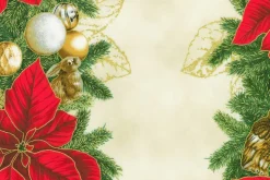 Holiday Flourish ForestGlen Garland Stripe Cream w/ Metallic Gold