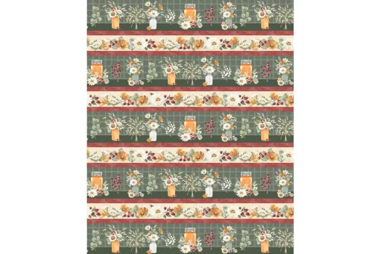 Honey Harvest Blooms Jars & Flowers Towel Band 22.5in x 42in