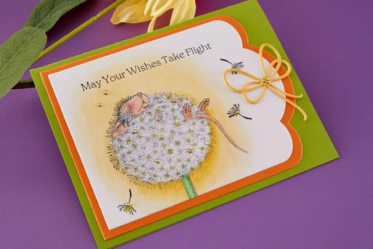 House-Mouse Dandelion Dreams Cling Rubber Stamp