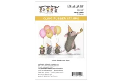 House- Mouse Party Parade Cling Rubber Stamp