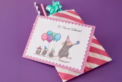 House- Mouse Party Parade Cling Rubber Stamp