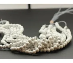 Howlite – Natural – Smooth Round With 2.5 mm. Large Hole.