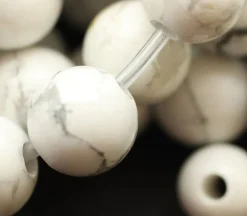Howlite – Natural – Smooth Round With 2.5 mm. Large Hole.