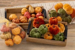 13.8″H X 11.8″W Velvet Pumpkin (Bag of 9) Orange Green