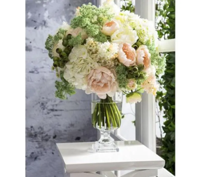 19″ Hydrangea Spray, White