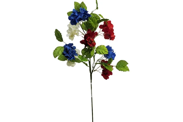 24″ Hydrangea Stem – Red, White & Blue