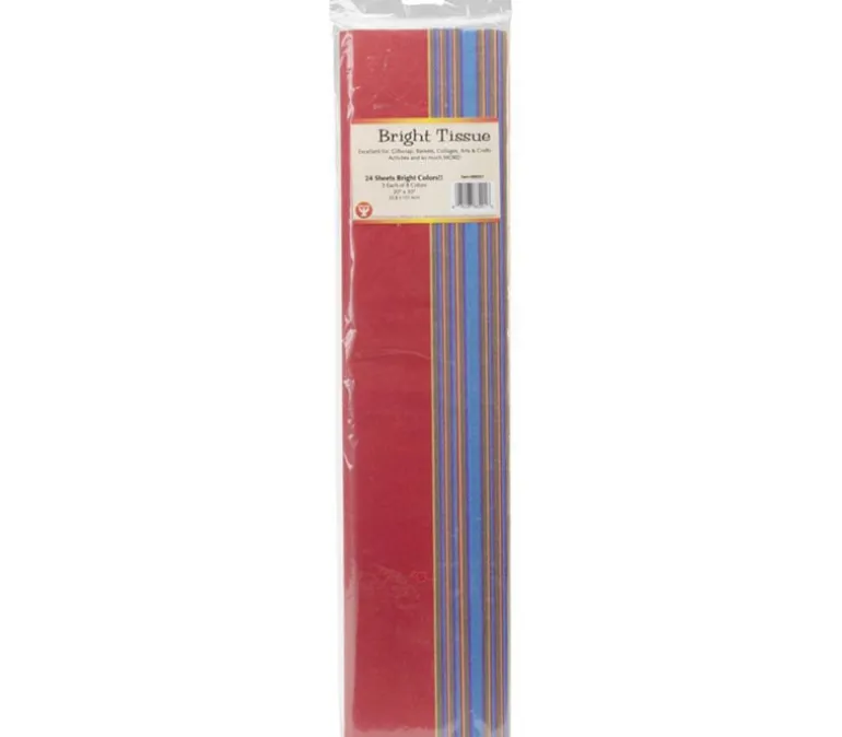 Hygloss Tissue Paper Pack – 20×30 – 24 Piece – Bright Colors