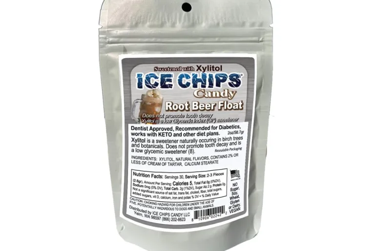 Ice Chips Root Beer Float Xylitol Candy 2oz Pouch