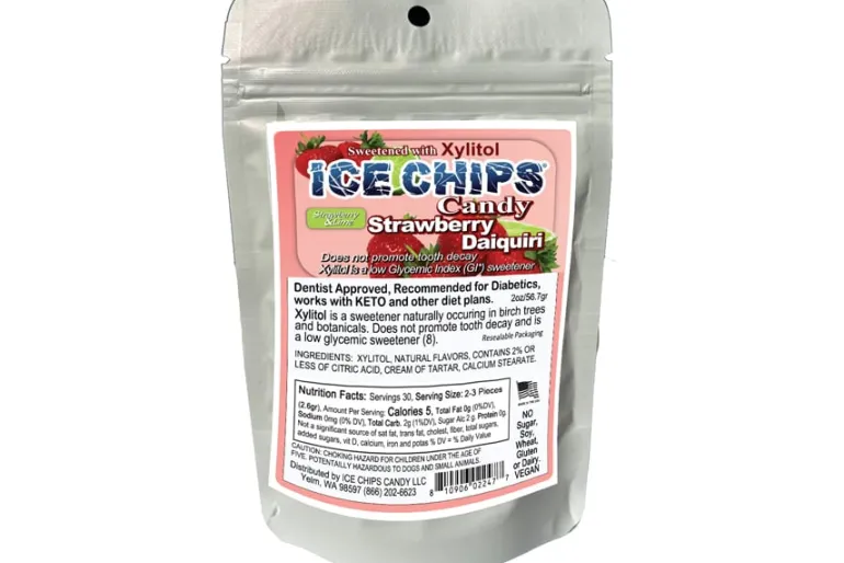 Ice Chips Strawberry Daiquiri Xylitol Candy 2oz Pouch