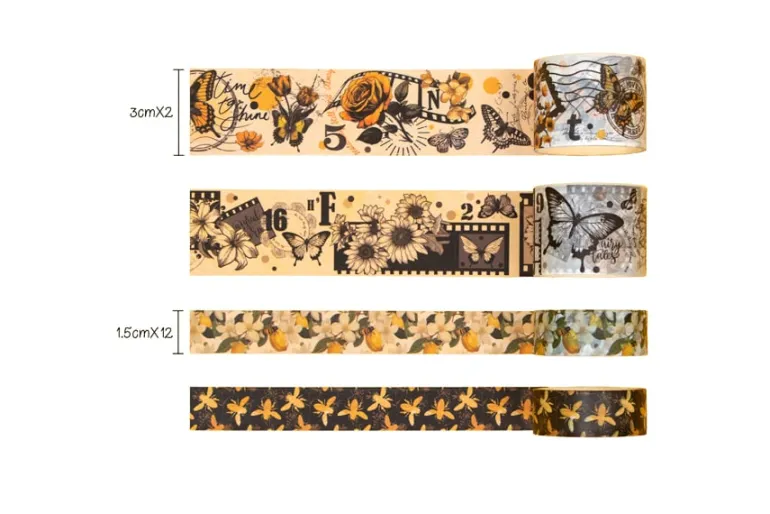 Ieebee Washi Tape Set – 13pc. – Mushroom Butterfly