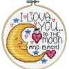 I Love You to the Moon and Back! Cross Stitch with 4-inch Hoop