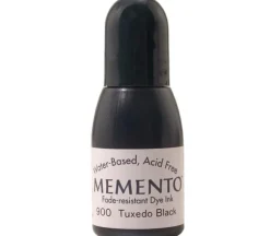 Imagine Memento Fade-Resistant Water-Based Dye Inker – Tuxedo Black – 1/2-ounce