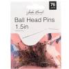 1.5-inch Ball Head Pins 24GA – Antique Copper 76pcs