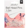 1.5-inch Ball Head Pins 24GA – Silver 76pcs