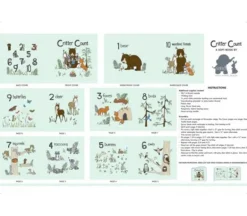36-inch x 58-inch Cut Fabric Panel – Sweet Melody Critter Count Digital Cuddle Soft Book