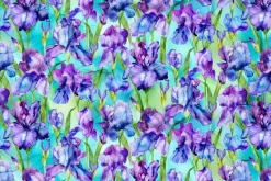 Infatuation Iris Floral Packed Irises on Dark Purple