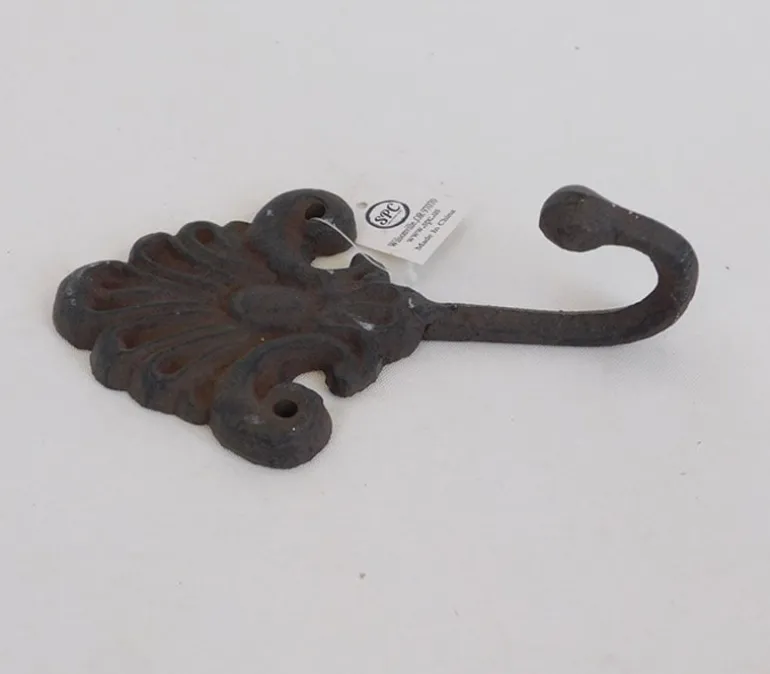 Iron Fan Hook with Brown Rust Finish