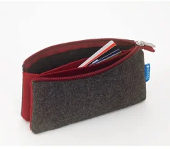 Itoya Midtown Pouch – 4 x 7 inch  – Charcoal and Maroon