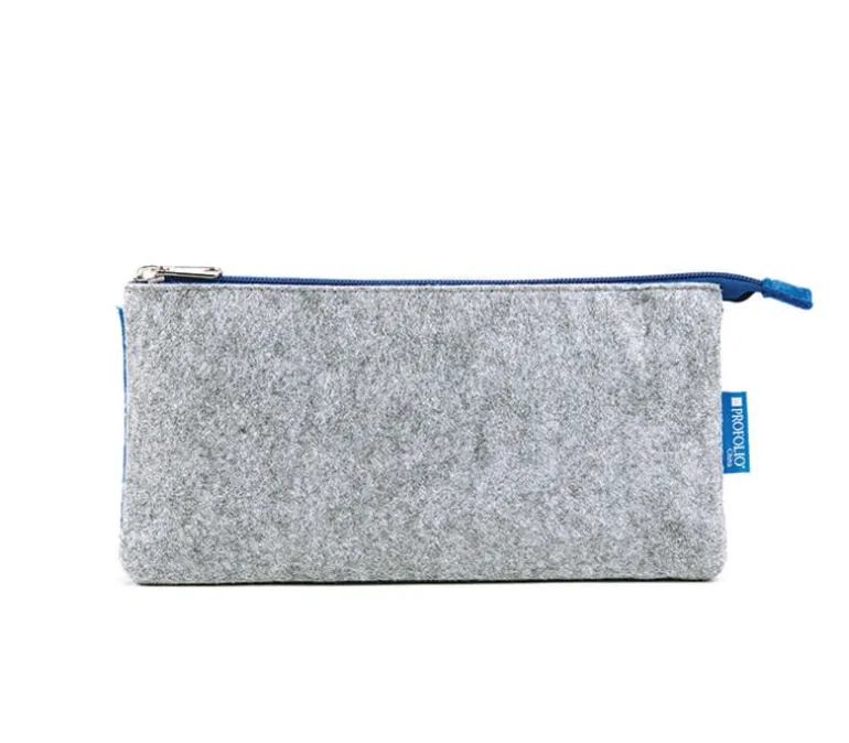 Itoya Midtown Pouch – 5 x 9 inch – Grey and Blue