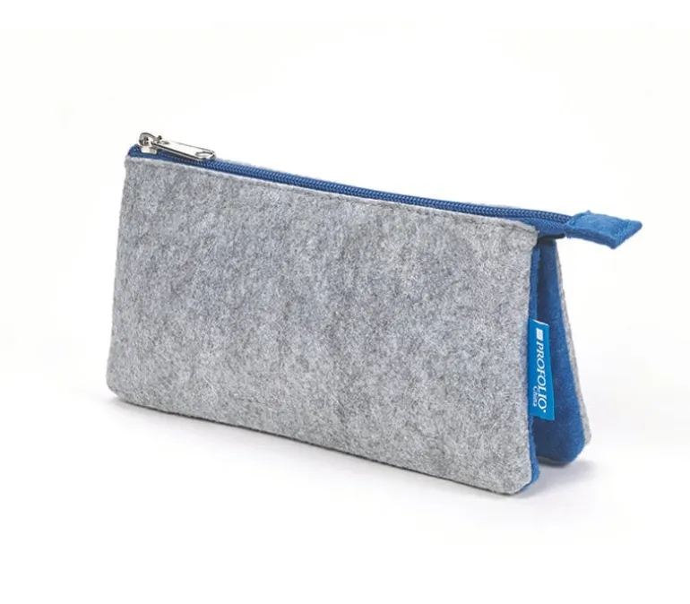 Itoya Midtown Pouch – 4 x 7 inch – Grey and Blue