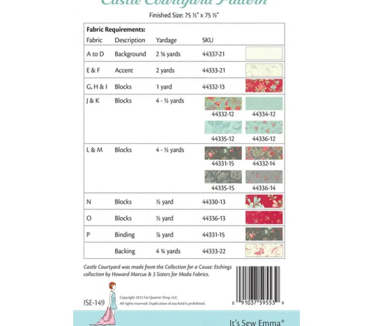 It’s Sew Emma Castle Courtyard Quilt Pattern, #ISE149