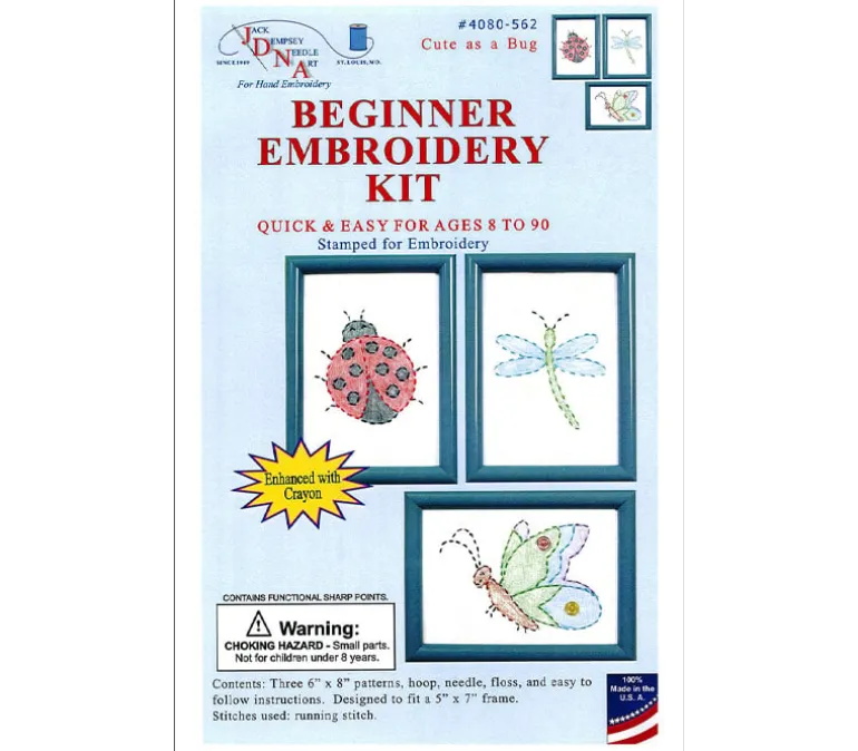 Jack Dempsey Beginner Embroidery Kit – Cute as a Bug