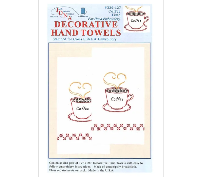 Jack Dempsey Decorative Hand Towel – Coffee Time – 2 Piece