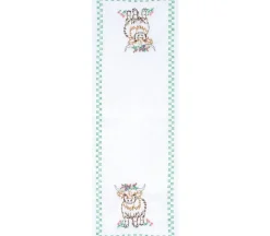 Jack Dempsey Highland Cows Embroidery Table Runner