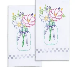 Jack Dempsey Wildflowers Decorative Hand Towels Pair