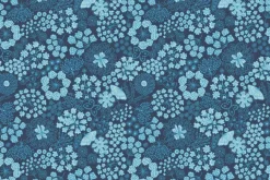 Jardin d’Hiver Flannel Butterfly Garden in Dark Blue