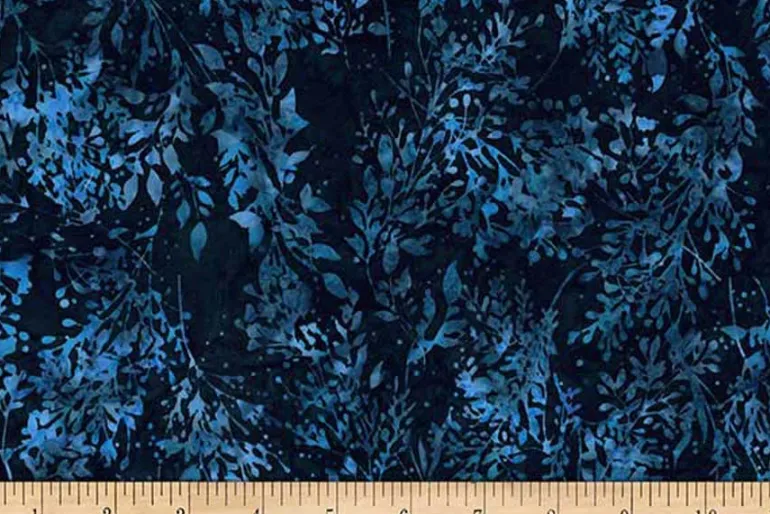 Jewel Batiks Branches Midnight Blue Tonal