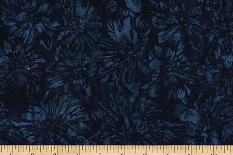 Jewel Batiks Florals in Midnight Blue Tonal
