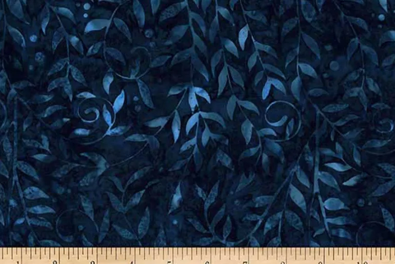 Jewel Batiks Fronds in Midnight Blue Tonal